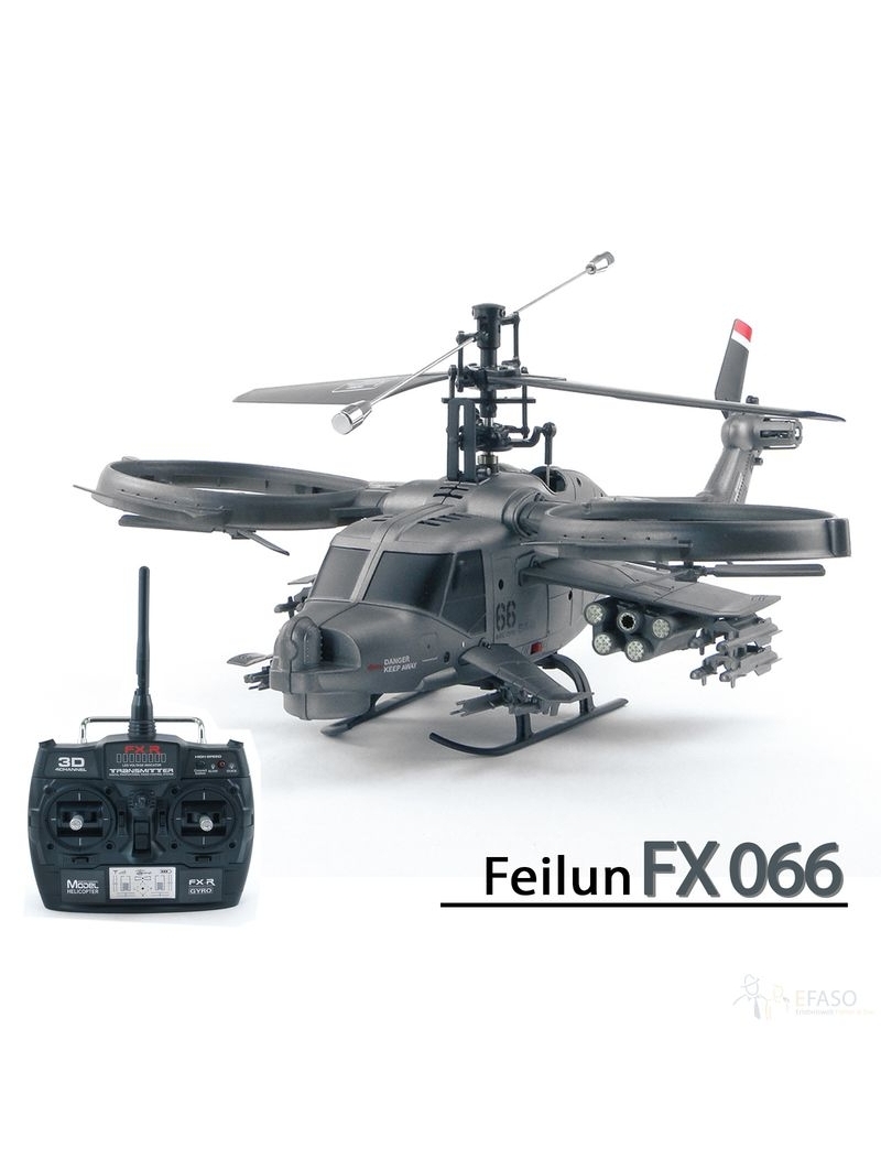 RC Helikopter FX066 Hunting Sky, Single, 4CH, 2,4 GHz, Militär Hubschrauber