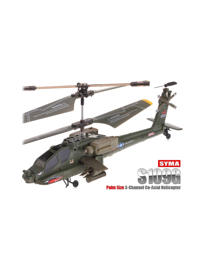 RC Helicopter Syma S109G Apache 3-Kanal IR Mini-Scale Koax-Hubschrauber mit Gyro