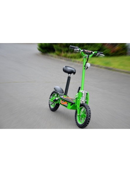 E-Scooter bis zu 40 km/h schnell - mit 25km Reichweite, 36V | 1000W | 12AH Akku, mit Sitz, Bremsen und Lichter -C002G
