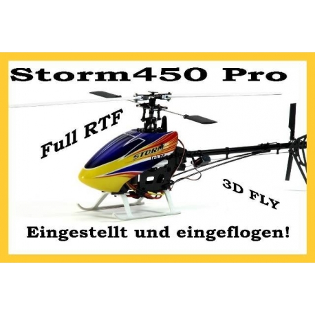 RC Helicopter Storm 450 PRO, 2,4GHz, 6 Kanal, Eingestellt und Eingeflogen, RTF 